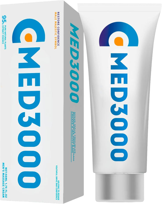 "MED3000 Men's Massage Cream – 95% Natural Plant Extracts for Confidence, Energy & Male Wellness"